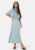 Bubbleroom Occasion Butterfly Sleeve Satin Midi Dress Aqua 34 – 7333340284759