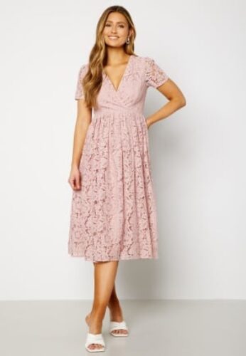 Bubbleroom Occasion Camala Midi Dress Dusty pink 38 – 7333340117552
