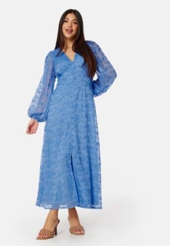Bubbleroom Occasion Chiffon lace dress Blue 36 – 7333340303177