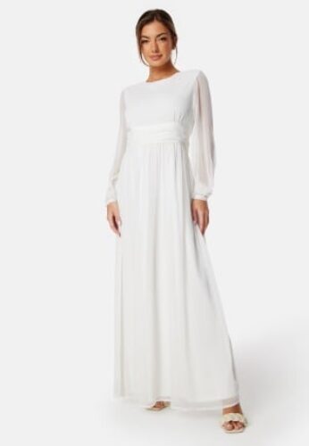 Bubbleroom Occasion Dahlia Round Neck Maxi Dress White 34 – 7333340204382