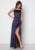 Bubbleroom Occasion Drapy-Back Slit Satin Gown Navy 36 – 7333340309049