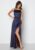 Bubbleroom Occasion Drapy-Back Slit Satin Gown Navy 40 – 7333340309063