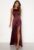 Bubbleroom Occasion Drapy-Back Slit Satin Gown Wine-red 42 – 7333340309285