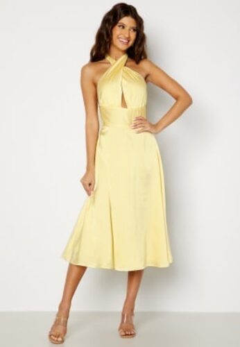 Bubbleroom Occasion Finelle Halterneck Dress Light yellow 3XL – 7333340131619