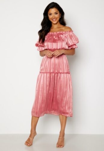 Bubbleroom Occasion Freeda off Shoulder Dress  Pink 4XL – 7333340124130