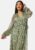 Bubbleroom Occasion Frill L/S Chiffon Midi Dress Green/Floral XS – 7333340277300