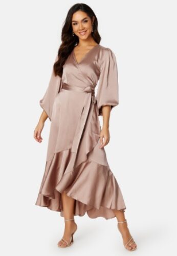Bubbleroom Occasion Gilda Wrap Dress Mole 2XL – 7333340202401