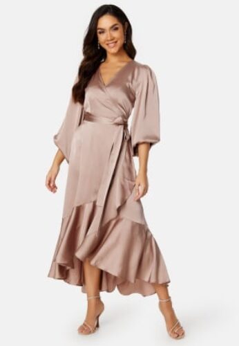 Bubbleroom Occasion Gilda Wrap Dress Mole 4XL – 7333340202425