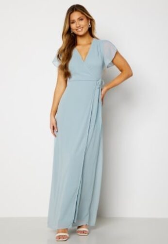 Bubbleroom Occasion Grienne Wrap Gown Dusty blue 4XL – 7333340121528