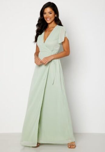 Bubbleroom Occasion Grienne Wrap Gown Dusty green 2XL – 7333340121580