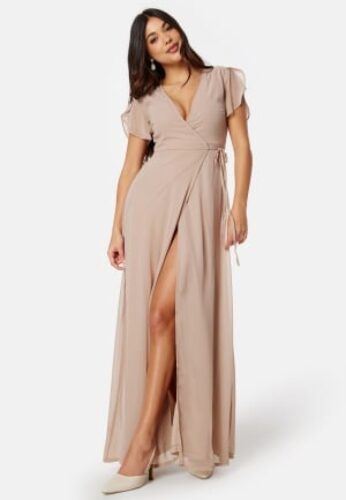 Bubbleroom Occasion Grienne Wrap Gown Dusty pink 4XL – 7333340121689