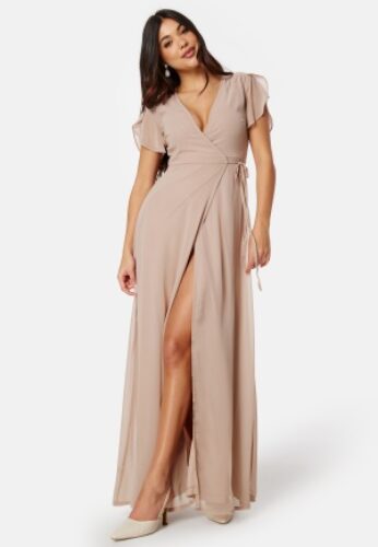 Bubbleroom Occasion Grienne Wrap Gown Dusty pink XL – 7333340121658