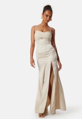 Bubbleroom Occasion High slit gown Champagne 34 – 7333340302293