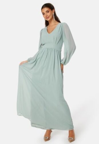 Bubbleroom Occasion Isobel Long sleeve Gown Dusty green 42 – 7333340274170