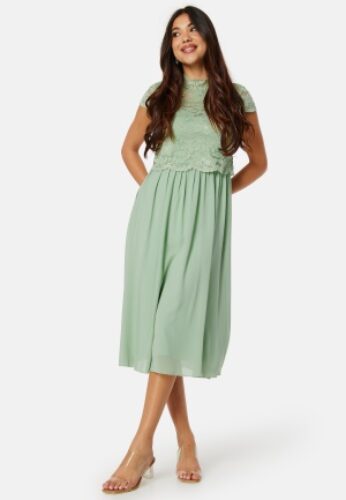 Bubbleroom Occasion Jolie Short Sleeve Midi Dress Dusty green 38 – 7333340232279