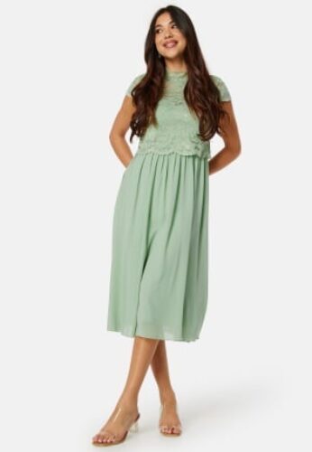 Bubbleroom Occasion Jolie Short Sleeve Midi Dress Dusty green 44 – 7333340232309
