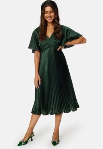 Bubbleroom Occasion Juliet Pleated Dress Dark green 32 – 7333340207390