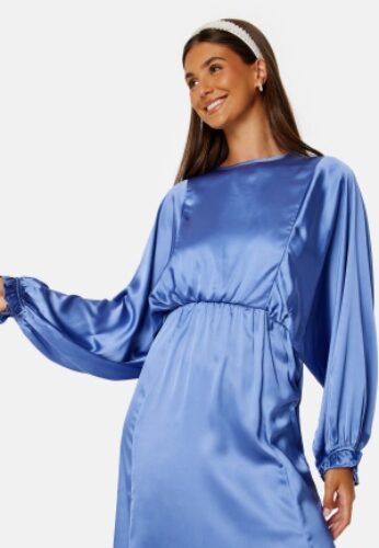 Bubbleroom Occasion Khrista Satin Dress Blue XL – 7333340202470
