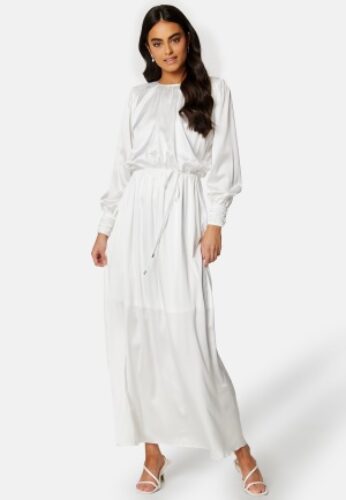 Bubbleroom Occasion Klara Satin Maxi  Dress White L – 7333340212158