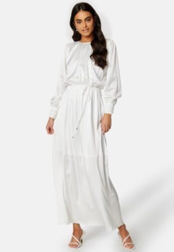 Bubbleroom Occasion Klara Satin Maxi  Dress White XXS – 7333340212110