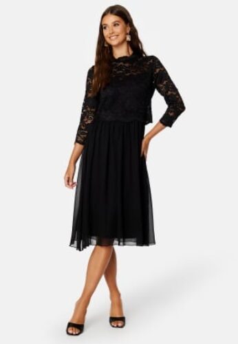 Bubbleroom Occasion Lace Midi Dress Black 34 – 7333340149171