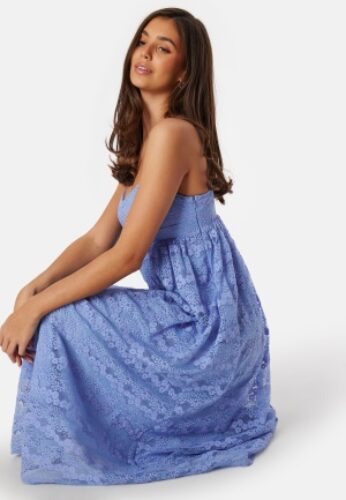 Bubbleroom Occasion Lace Strap Midi Dress Blue 36 – 7333340288511