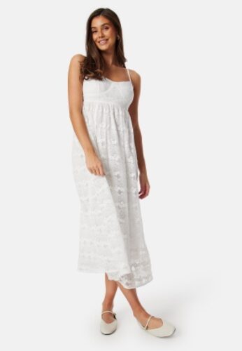 Bubbleroom Occasion Lace Strap Midi Dress White 36 – 7333340288580