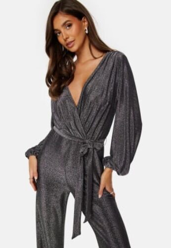 Bubbleroom Occasion Leena Sparkling Jumpsuit  Silver L – 7333340258910
