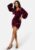 Bubbleroom Occasion Leija Velvet Dress Dark red M – 7333340254370