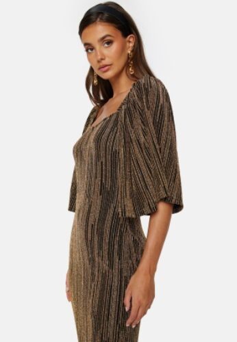 Bubbleroom Occasion Lova-Lii Sparkling Midi Dress Gold / Black XS – 7333340254066