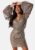 Bubbleroom Occasion L/S sequin short dress Nougat XS – 7333340313312