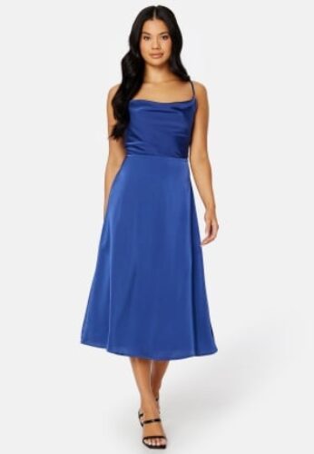 Bubbleroom Occasion Marion Waterfall Midi dress Blue 46 – 7333340151532