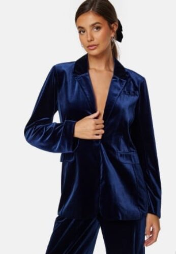 Bubbleroom Occasion Maya Velvet Blazer Navy 34 – 7333340263976