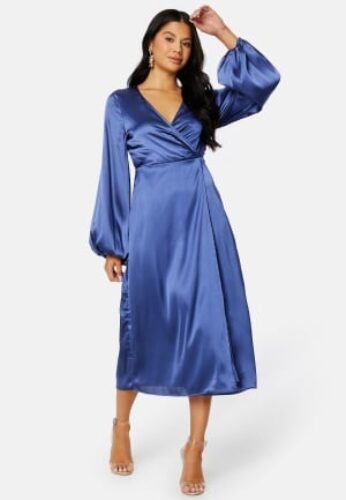 Bubbleroom Occasion Misha Satin Dress Dusty blue 46 – 7333340156643