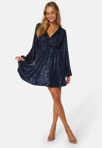 Bubbleroom Occasion Nera Sparkling Dress Dark blue XS – 7333340262559