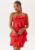 Bubbleroom Occasion One shoulder Short Frill Dress Red S – 7333340312421