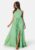 Bubbleroom Occasion Pleated Halter Neck Gown Green 34 – 7333340288078