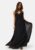 Bubbleroom Occasion Pleated V-neck chiffon gown Black 42 – 7333340302613