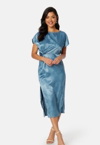Bubbleroom Occasion Renate Twist front Dress Dusty blue 3XL – 7333340135815