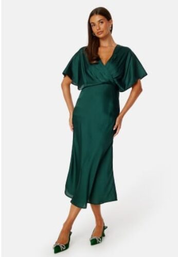 Bubbleroom Occasion Selena Satin Dress Dark green 34 – 7333340240588