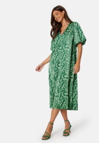 Bubbleroom Occasion Senita Dress Green / Patterned S – 7333340240977