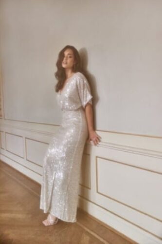 Bubbleroom Occasion Sequin S/S Gown Champagne/Silver 42 – 7333340284322