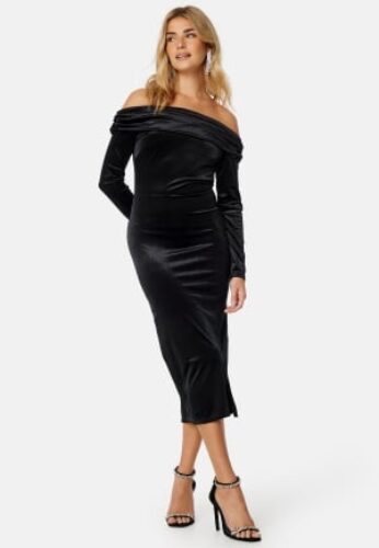 Bubbleroom Occasion Sofielle Velvet Midi Dress Black S – 7333340260043