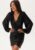 Bubbleroom Occasion Sparkling Wrap Dress Black 4XL – 7333340247686