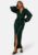Bubbleroom Occasion Sparkling Wrap Gown Dark green XS – 7333340249512