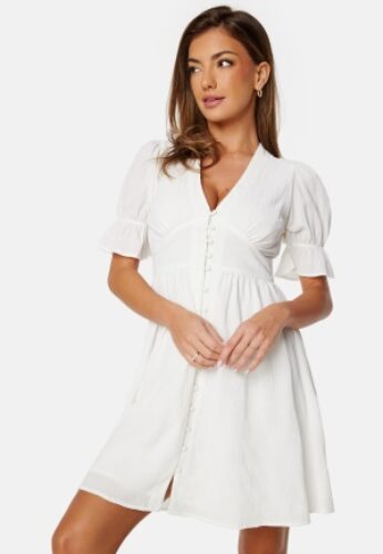 Bubbleroom Occasion Structured Button Front Dress White 3XL – 7333340194652