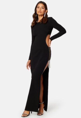 Bubbleroom Occasion Super cut out  Bejewelled Gown Black 3XL – 7333340174944