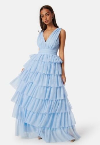 Bubbleroom Occasion Tulle Frill Gown Light blue 44 – 7333340305249