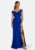 Bubbleroom Occasion Twist Off Shoulder Gown Blue S – 7333340292662