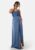 Bubbleroom Occasion Waterfall High Slit Satin Gown Blue 42 – 7333340131770